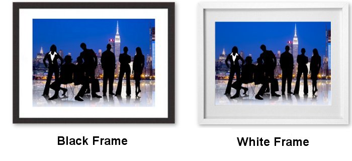 Business People And Skyline Framed Print